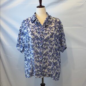 Cotton On Blue and White Floral Shirt
